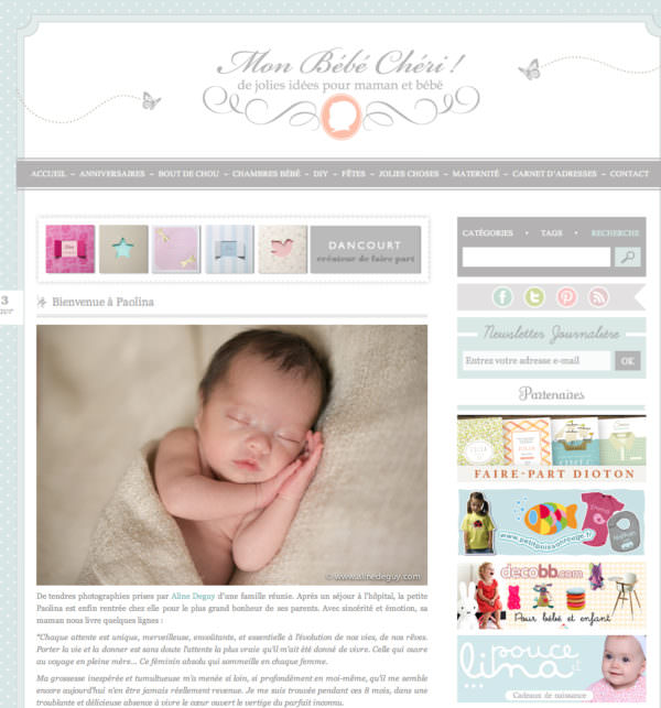 Publication sur le site mon bébé chéri - Paolina - Aline ...